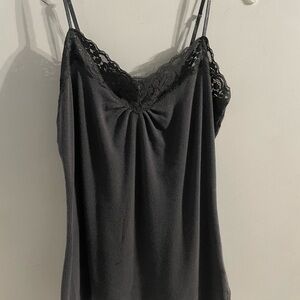 Worthington Charcoal Lace Trim Camisole in size medium